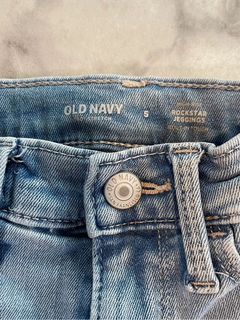 3 pr Girls Jeans size 5, 5T Old Navy Rockstar Jeggings 3 pair adjustable waists